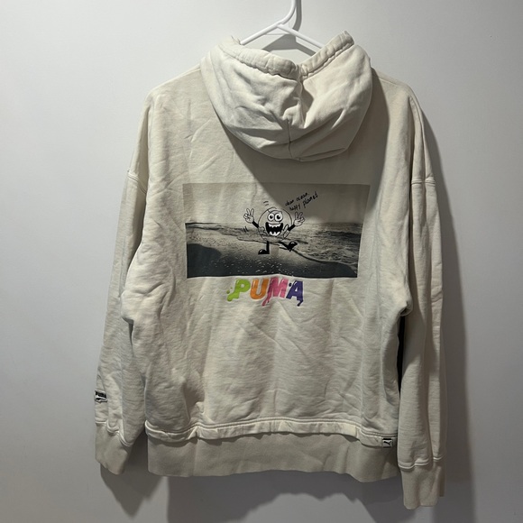 PUMA Men's Unisex Off-White Hoodie with Multicolor Logo size Medium - Picture 7 of 10